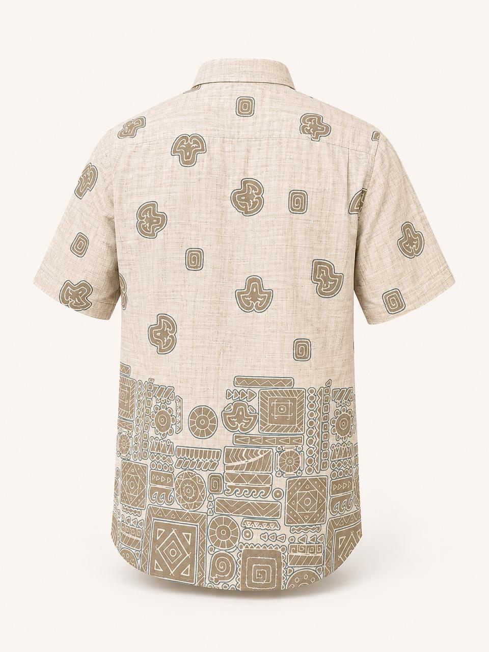 Premium Printed Cotton Shirt – Desert Clay