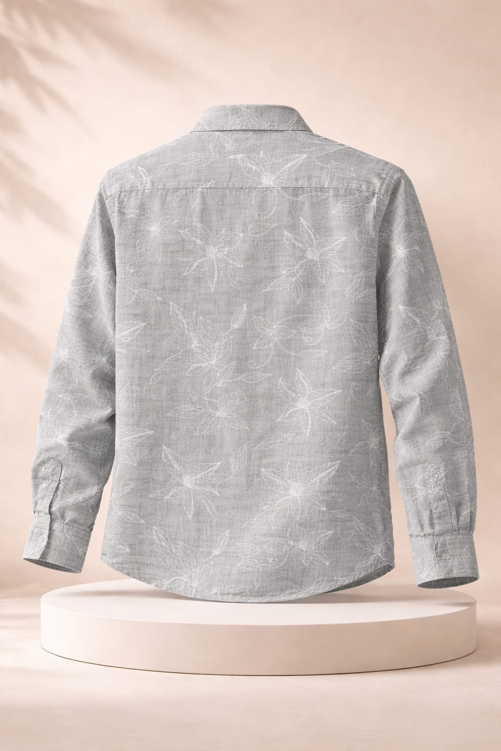 Grey Printed Textured Shirt