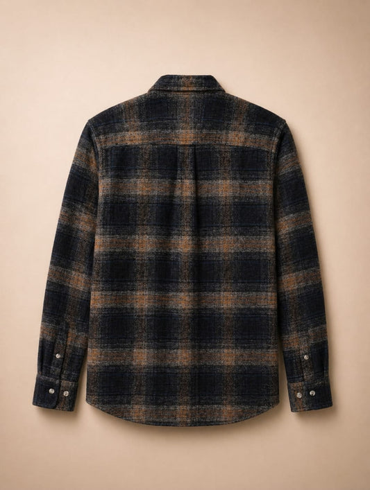 Flannel Shirt Jacket – Midnight Brown Plaid