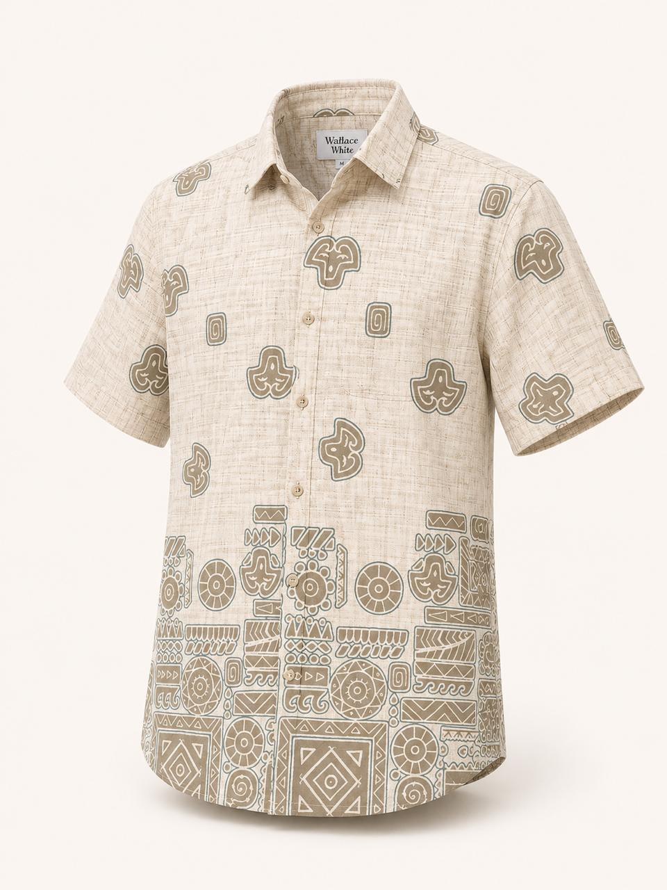 Premium Printed Cotton Shirt – Desert Clay